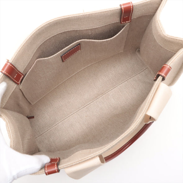 Chloe Brown Beige Canvas Medium Woody Tote Bag [Clearance Sale]