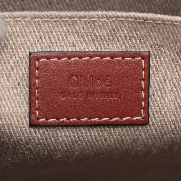 Chloe Brown Beige Canvas Medium Woody Tote Bag [Clearance Sale]