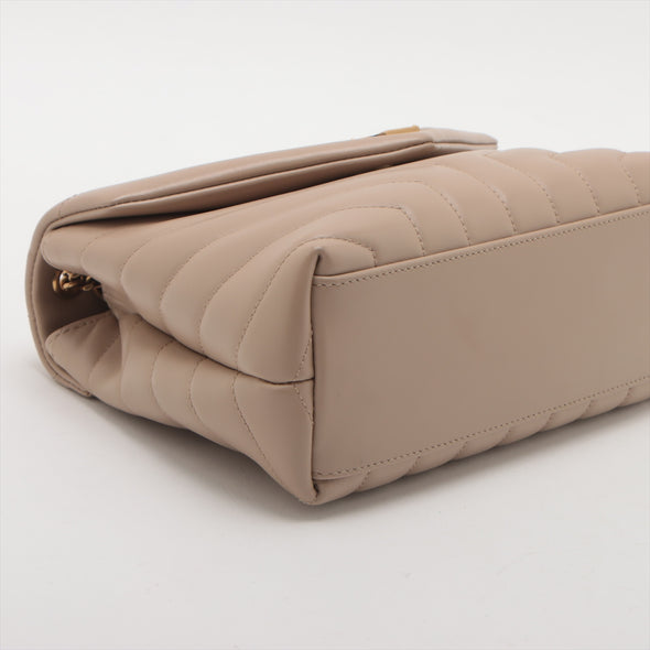 Saint Laurent Beige Leather Small Loulou Bag [Clearance Sale]