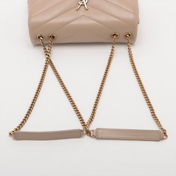 Saint Laurent Beige Leather Small Loulou Bag [Clearance Sale]