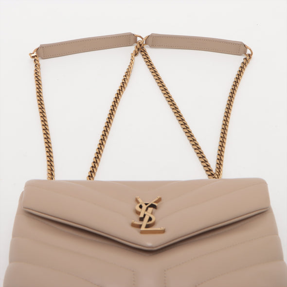 Saint Laurent Beige Leather Small Loulou Bag [Clearance Sale]