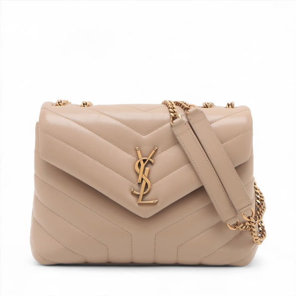 Saint Laurent Beige Leather Small Loulou Bag [Clearance Sale]