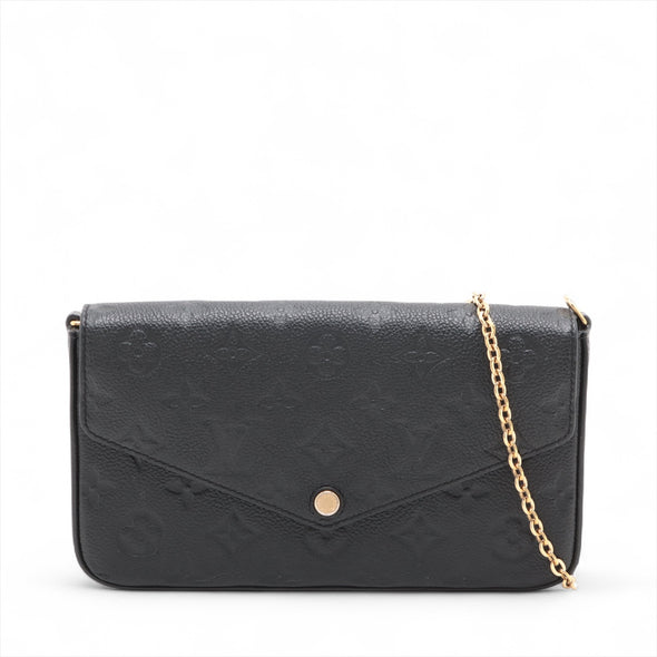 Louis Vuitton Noir Monogram Empreinte Leather Felicie Pochette [Clearance Sale]