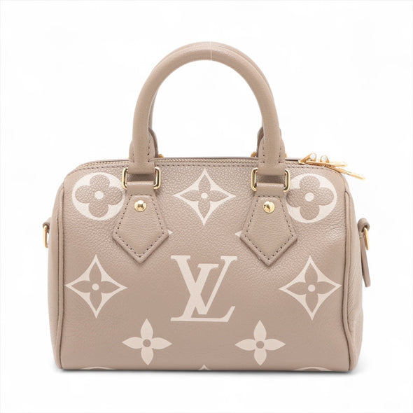Louis Vuitton Tourterelle Bicolor Monogram Empreinte Leather Speedy Bandouliere 20 [Clearance Sale]
