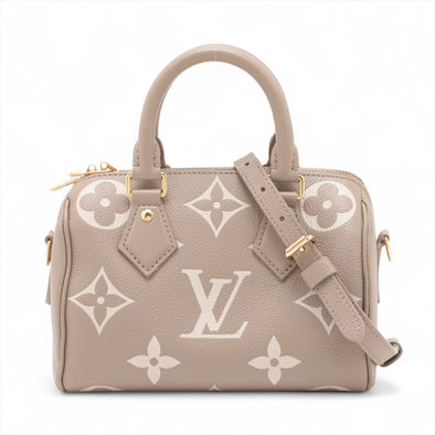 Louis Vuitton Tourterelle Bicolor Monogram Empreinte Leather Speedy Bandouliere 20 [Clearance Sale]