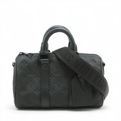 Louis Vuitton Noir Monogram Empreinte Leather Keepall Bandouliere 25 [Clearance Sale]