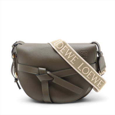 Loewe Khaki Leather Small Gate Dual Bag [Clearance Sale]