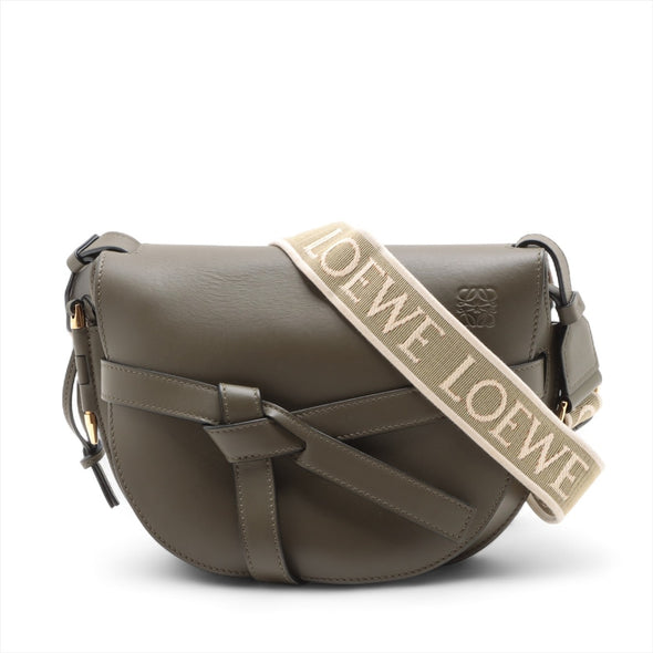 Loewe Khaki Leather Small Gate Dual Bag [Clearance Sale]