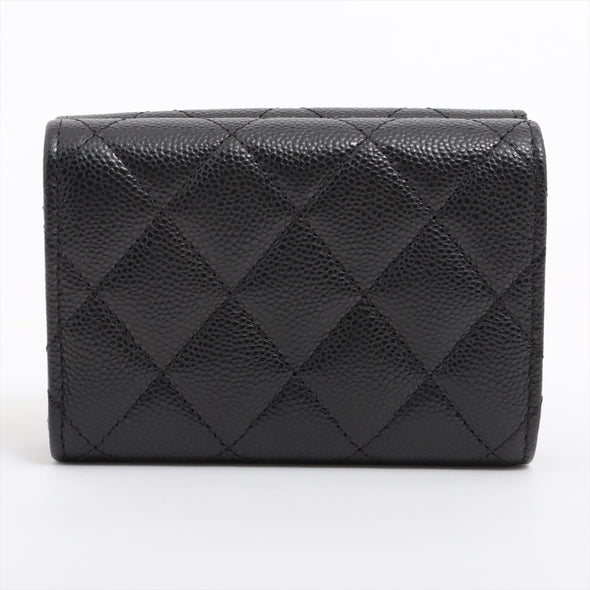 Chanel Black Caviar Leather Small Flap Wallet [Clearance Sale]