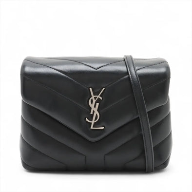 Saint Laurent Black Leather Toy Loulou Shoulder Bag [Clearance Sale]