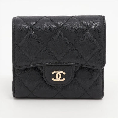 Chanel Black Caviar Calfskin Compact Wallet [Clearance Sale]