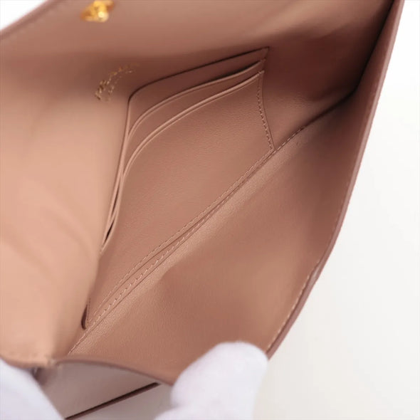 Prada Pink Vitello Grained Leather Evnelope Wallet [Clearance Sale]