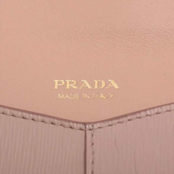 Prada Pink Vitello Grained Leather Evnelope Wallet [Clearance Sale]