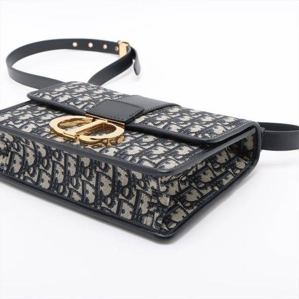 Christian Dior Navy Blue Dior Embroidery Montaigne 30 Shoulder Bag [Clearance Sale]
