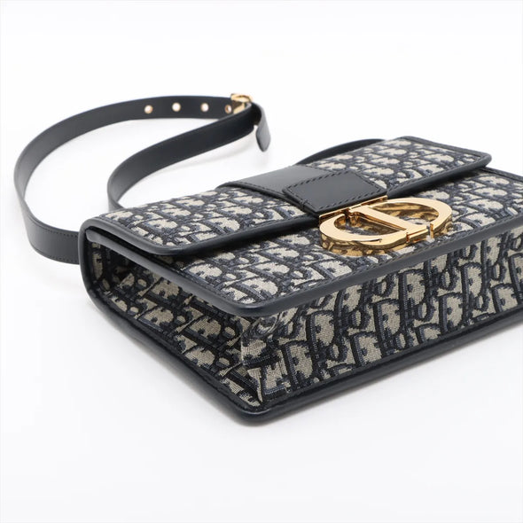 Christian Dior Navy Blue Dior Embroidery Montaigne 30 Shoulder Bag [Clearance Sale]