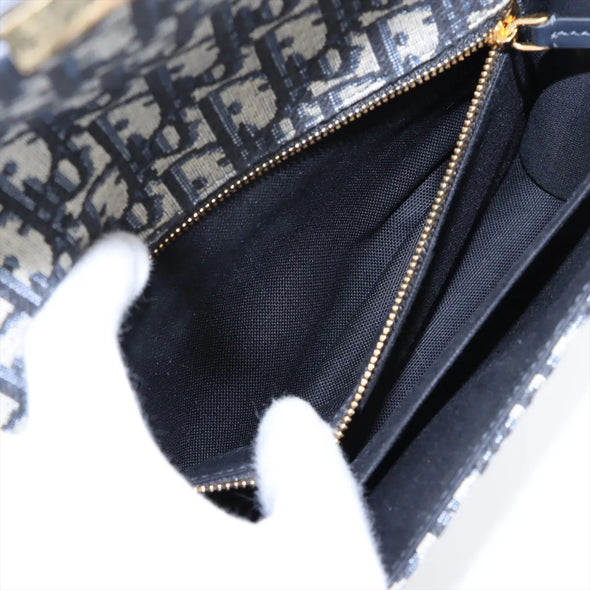 Christian Dior Navy Blue Dior Embroidery Montaigne 30 Shoulder Bag [Clearance Sale]