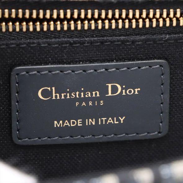 Christian Dior Navy Blue Dior Embroidery Montaigne 30 Shoulder Bag [Clearance Sale]