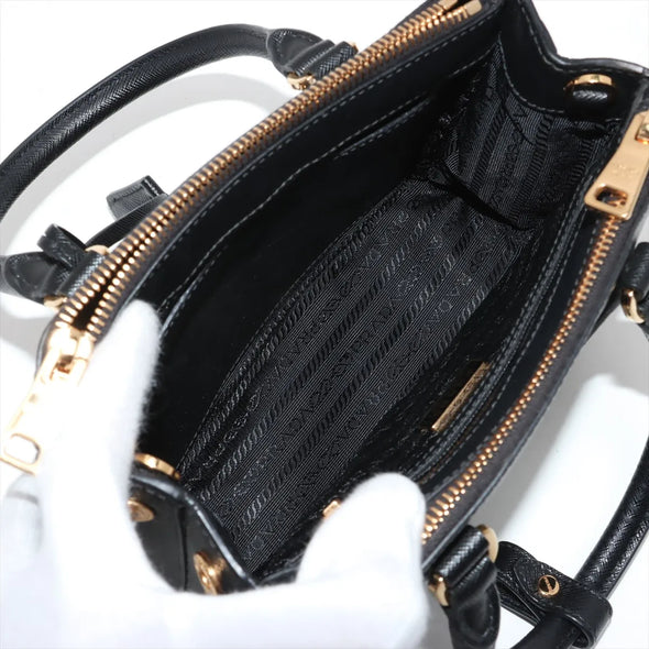 Prada Black Saffiano Leather Galleria Mini Bag [Clearance Sale]