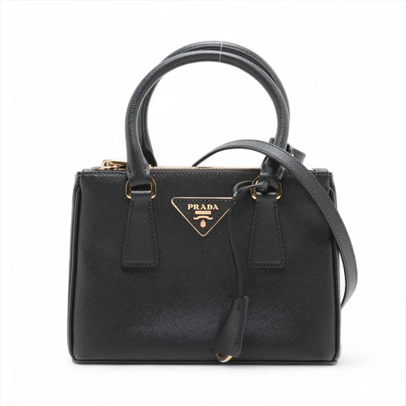 Prada Black Saffiano Leather Galleria Mini Bag [Clearance Sale]