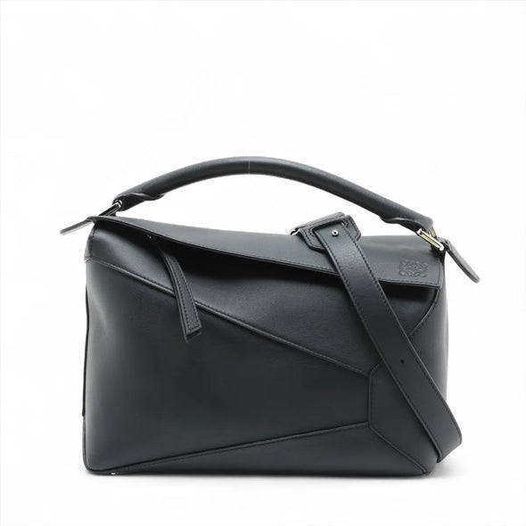 Loewe Black Leather Medium Puzzle Bag [Clearance Sale]
