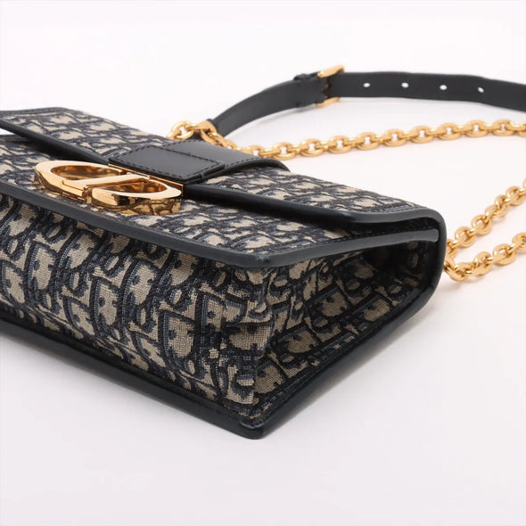 Christian Dior Blue Dioe Oblique Jacquard 30 Montaigne Chain Bag  [Clearance Sale]
