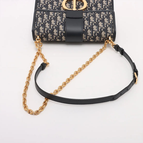 Christian Dior Blue Dioe Oblique Jacquard 30 Montaigne Chain Bag  [Clearance Sale]