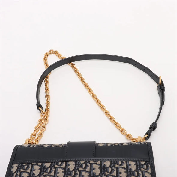Christian Dior Blue Dioe Oblique Jacquard 30 Montaigne Chain Bag  [Clearance Sale]