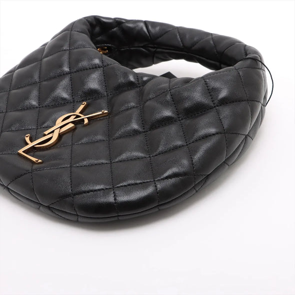 Saint Laurent Black Lambskin Nappa Quilted Leather Icarino Small Hobo Bag  [Clearance Sale]