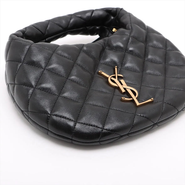 Saint Laurent Black Lambskin Nappa Quilted Leather Icarino Small Hobo Bag  [Clearance Sale]