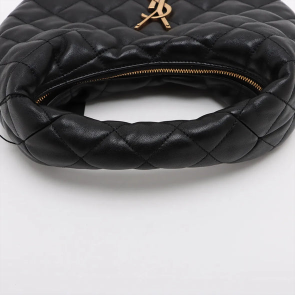 Saint Laurent Black Lambskin Nappa Quilted Leather Icarino Small Hobo Bag  [Clearance Sale]