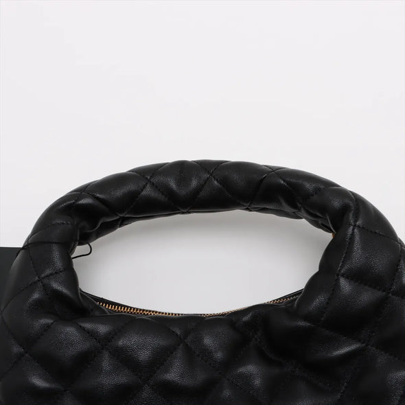 Saint Laurent Black Lambskin Nappa Quilted Leather Icarino Small Hobo Bag  [Clearance Sale]