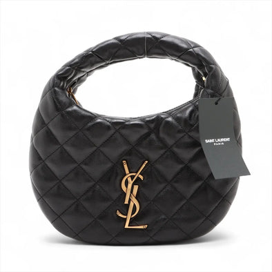 Saint Laurent Black Lambskin Nappa Quilted Leather Icarino Small Hobo Bag  [Clearance Sale]