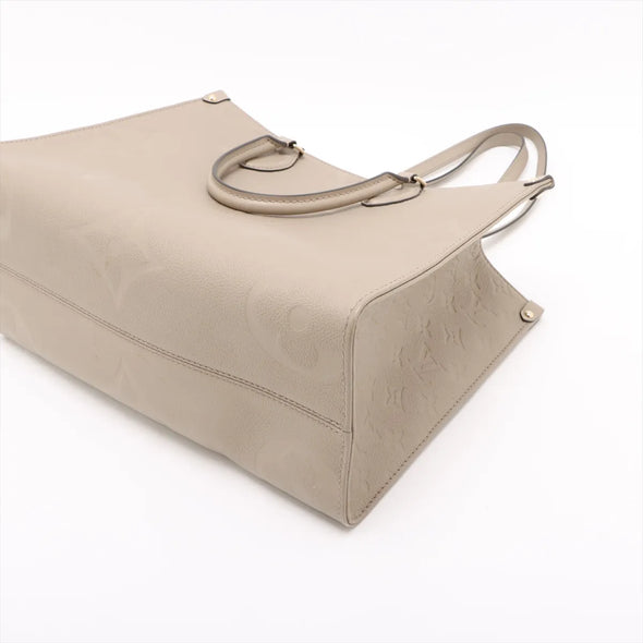 Louis Vuitton Beige Monogram Empreinte Leather OnTheGo MM [Clearance Sale]