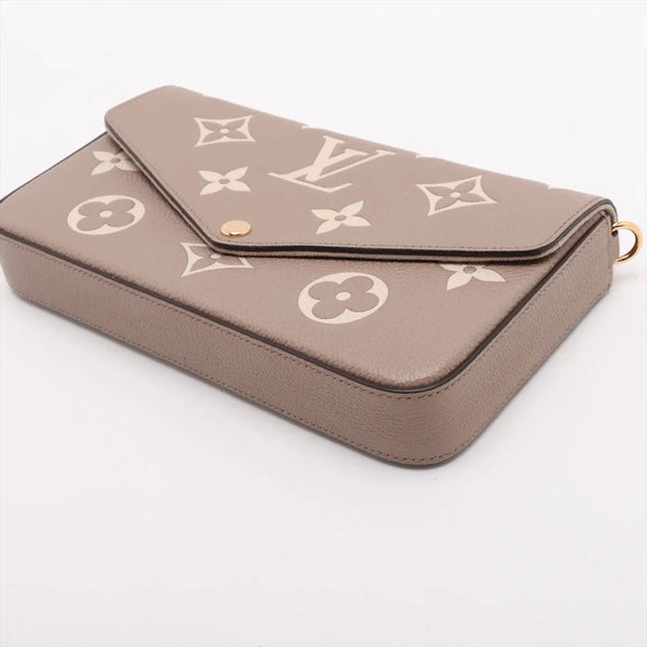 Louis Vuitton Tourterelle Bicolor Monogram Empreinte Leather Pochette Felicie [Clearance Sale]