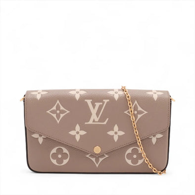 Louis Vuitton Tourterelle Bicolor Monogram Empreinte Leather Pochette Felicie [Clearance Sale]