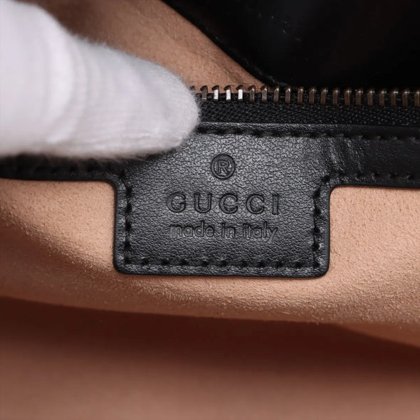 Gucci Black Leather GG Marmont Medium Shoulder Bag [Clearance Sale]