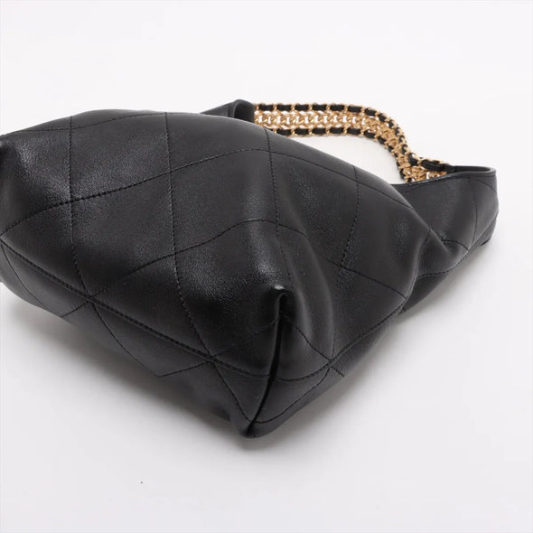 Chanel Black Leather Hobo Bag [Clearance Sale]