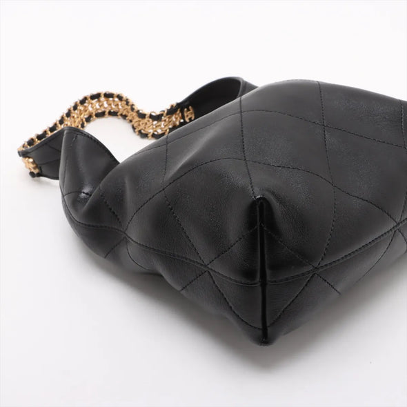 Chanel Black Leather Hobo Bag [Clearance Sale]