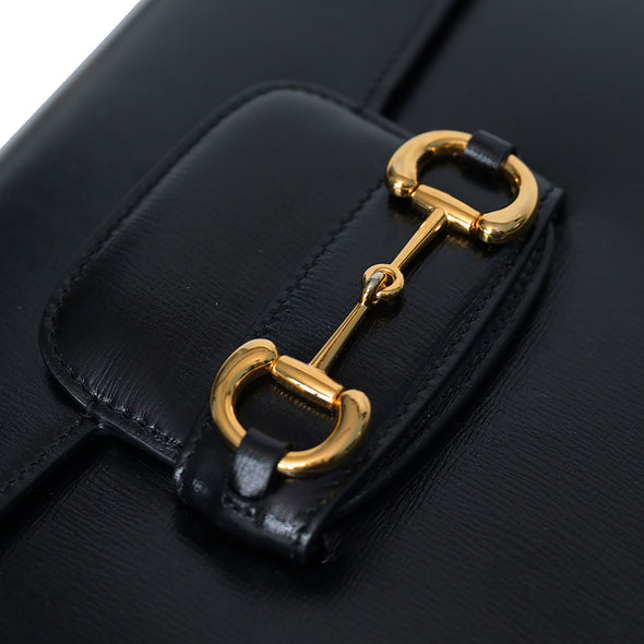 Black Leather Horsebit 1955 Shoulder Bag