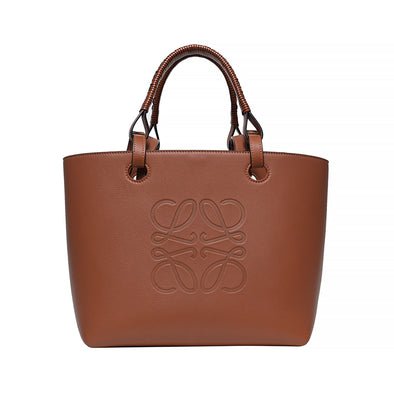 Tan Classic Calfskin Leather Small Anagram Tote Bag (Rented Out)