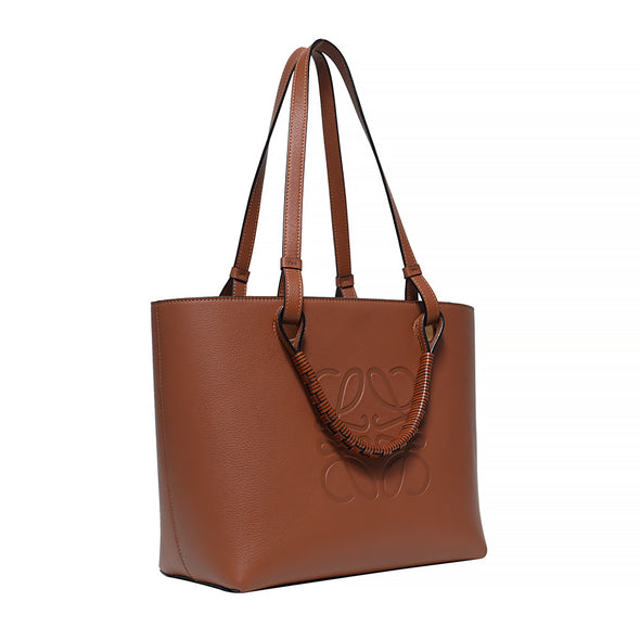 Tan Classic Calfskin Leather Small Anagram Tote Bag (Rented Out)