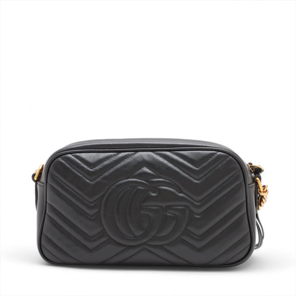 Gucci Black Leather GG Marmont Small Camera Bag [Clearance Sale]