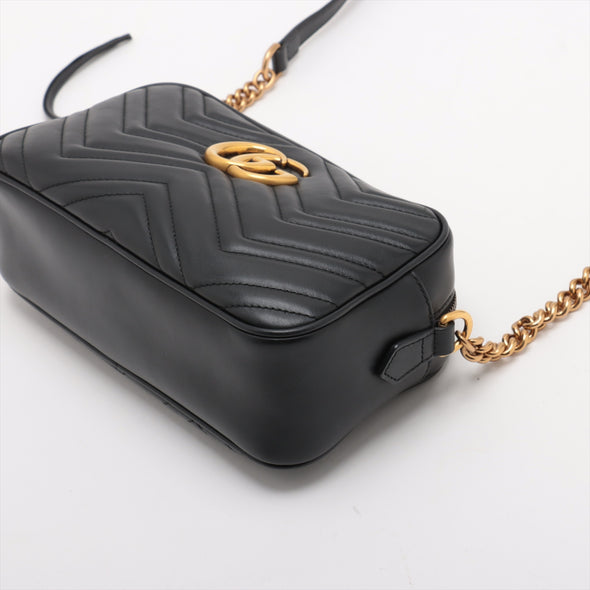 Gucci Black Leather GG Marmont Small Camera Bag [Clearance Sale]