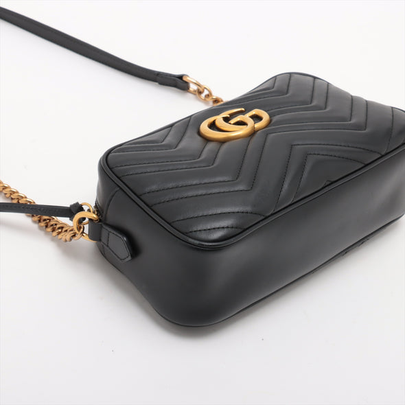 Gucci Black Leather GG Marmont Small Camera Bag [Clearance Sale]