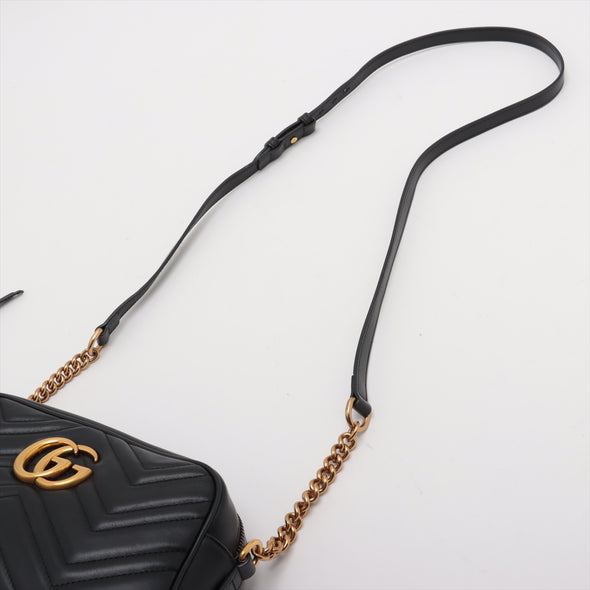 Gucci Black Leather GG Marmont Small Camera Bag [Clearance Sale]