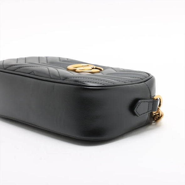 Gucci Black Leather GG Marmont Small Shoulder Bag [Clearance Sale]