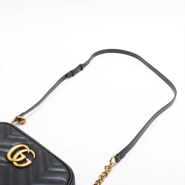 Gucci Black Leather GG Marmont Small Shoulder Bag [Clearance Sale]