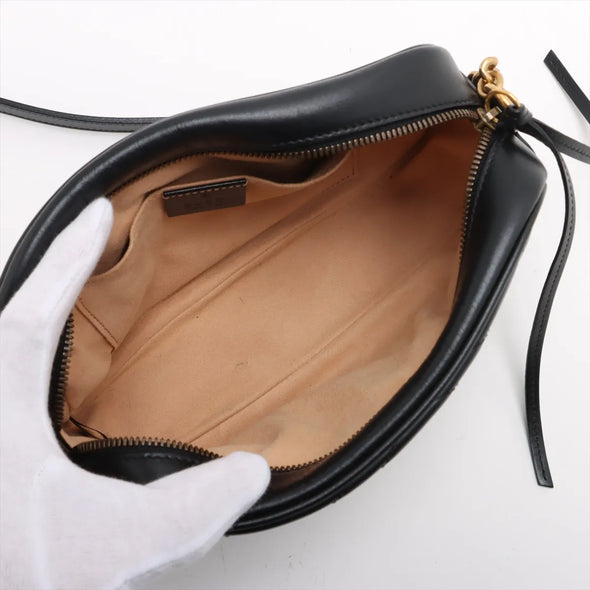 Gucci Black Leather GG Marmont Small Shoulder Bag [Clearance Sale]