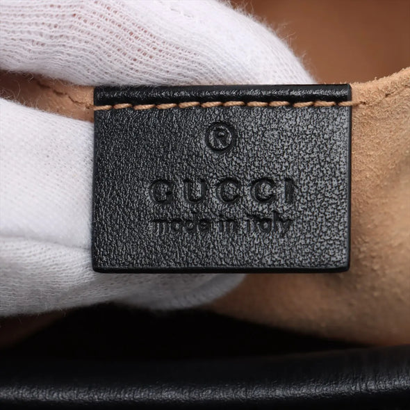 Gucci Black Leather GG Marmont Small Shoulder Bag [Clearance Sale]