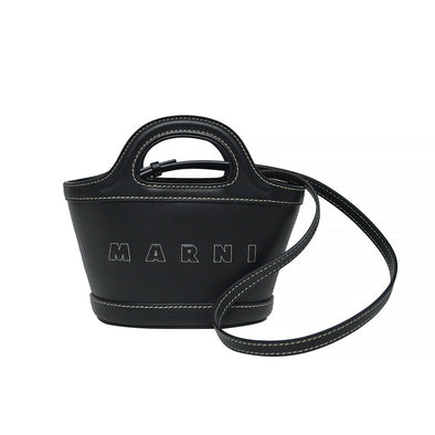 Black Leather Tropicalia Micro Bag - 2